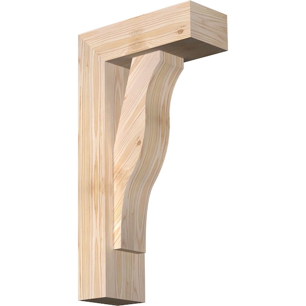 Ekena Millwork Funston Block Smooth Bracket w/ Offset Brace, Douglas Fir, 5 1/2"W x 14"D x 26"H BKT0604X14X26FST05SDF - main
